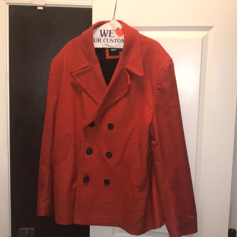 Red ASOS men peacoat